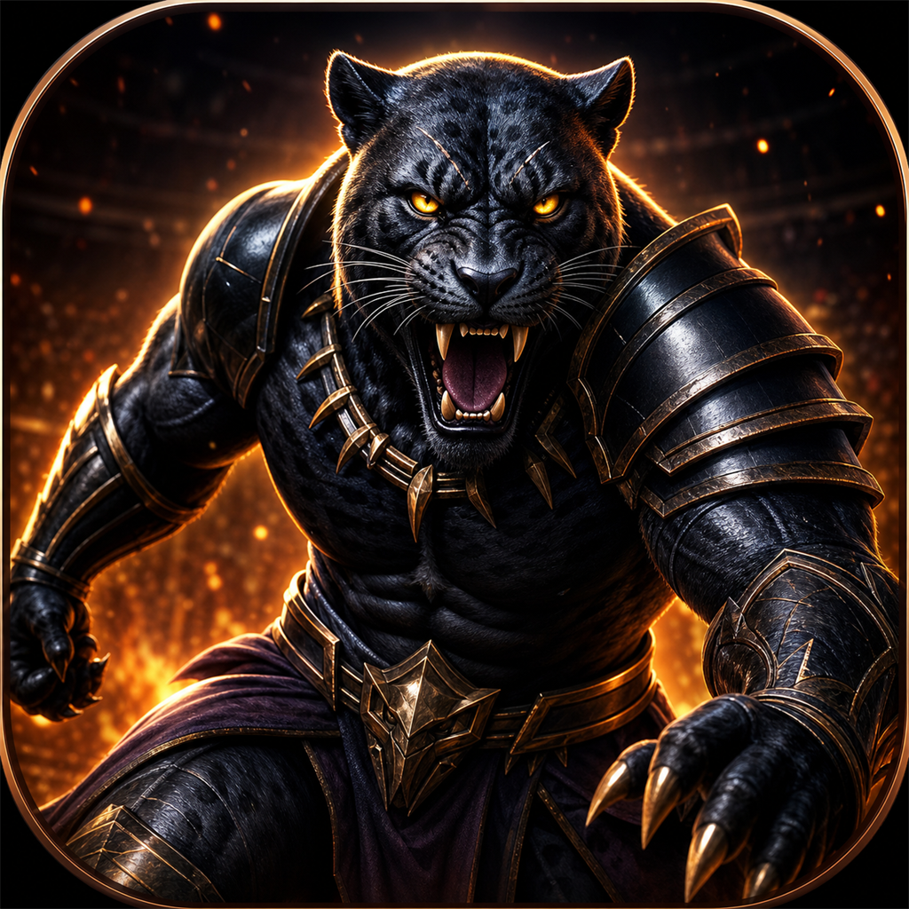 Black 3D Panther Fighting Game game icon