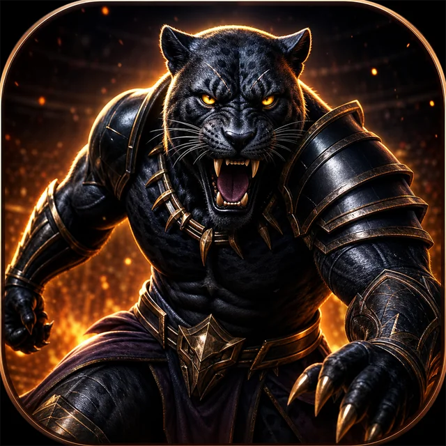 Black 3D Panther Fighting Game game icon